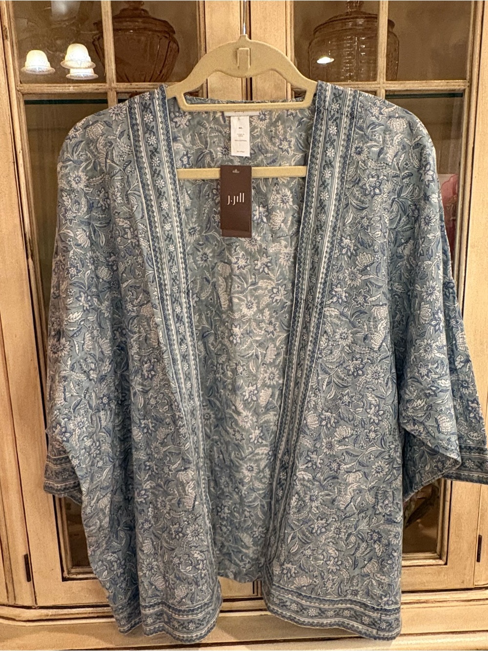 NWT J. Jill 100% Cotton Floral Kimono Style Wrap - Picture 1 of 8